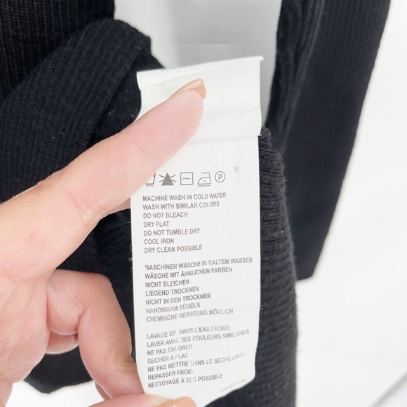 Steffen Schraut Wool Ribbed Asymmetric Hem Sweater Sz 40 Black Crewneck Pullover - Picture 8 of 9